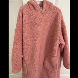 pink victoria secret sherpa hoodie dress